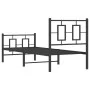 Bed frame with headboard and black metal footboard 80x200 cm by vidaXL, Beds and slatted bases - Ref: Foro24-374250, Price: 8...