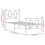 Bed frame with headboard and black metal footboard 80x200 cm by vidaXL, Beds and slatted bases - Ref: Foro24-374250, Price: 8...