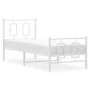 Metal bed frame with headboard and footboard white 80x200 cm by vidaXL, Beds and slatted bases - Ref: Foro24-374299, Price: 7...