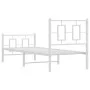 Metal bed frame with headboard and footboard white 80x200 cm by vidaXL, Beds and slatted bases - Ref: Foro24-374299, Price: 7...