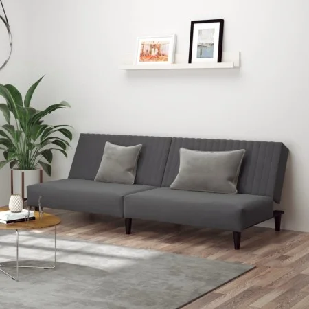 Sofá cama de 2 plazas terciopelo gris oscuro by vidaXL, Sofas - Ref: Foro24-375927, Price: 244,72 €, Discount: %