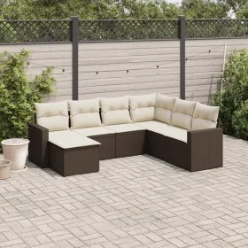 7-teiliges Gartensitzgruppen-Set mit braunen PE-Rattan-Kissen. von vidaXL, Gartensets - Ref: Foro24-3219293, Preis: 452,15 €,...