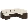 Juego de sofás de jardín 7 piezas con cojines ratán PE marrón by vidaXL, Garden sets - Ref: Foro24-3219293, Price: 452,15 €, ...