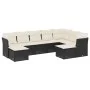 Set de sofás de jardín 8 piezas y cojines ratán sintético negro by vidaXL, Garden sets - Ref: Foro24-3250405, Price: 519,28 €...