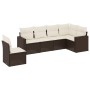 Set aus 6-teiligen Gartensofas und Kissen aus braunem Kunst-Rattan. von vidaXL, Modulare Sofas für den Außenbereich - Ref: Fo...