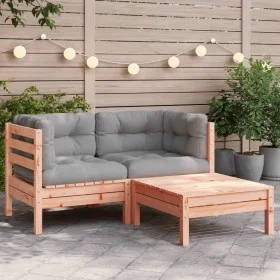Gartensofa mit Kissen und Fußhocker für 2 Personen. von vidaXL, Modulare Sofas für den Außenbereich - Ref: Foro24-838179, Pre...