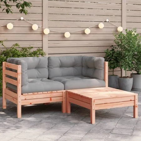Sofá de jardín con cojines y reposapiés 2 plazas by vidaXL, Modular outdoor sofas - Ref: Foro24-838179, Price: 206,69 €, Disc...
