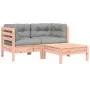 Sofá de jardín con cojines y reposapiés 2 plazas by vidaXL, Modular outdoor sofas - Ref: Foro24-838179, Price: 206,69 €, Disc...