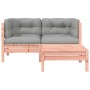 Sofá de jardín con cojines y reposapiés 2 plazas by vidaXL, Modular outdoor sofas - Ref: Foro24-838179, Price: 216,07 €, Disc...