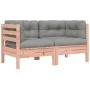 Sofá de jardín con cojines y reposapiés 2 plazas by vidaXL, Modular outdoor sofas - Ref: Foro24-838179, Price: 206,69 €, Disc...
