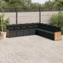 Set de sofás de jardín 8 piezas y cojines ratán sintético negro by vidaXL, Garden sets - Ref: Foro24-3260137, Price: 547,62 €...