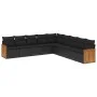 Set de sofás de jardín 8 piezas y cojines ratán sintético negro by vidaXL, Garden sets - Ref: Foro24-3260137, Price: 547,62 €...