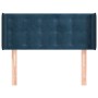 Cabecero de terciopelo azul oscuro 103x16x78/88 cm