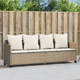 Tumbona con cojines ratán sintético beige by vidaXL, Loungers - Ref: Foro24-368348, Price: 238,99 €, Discount: %