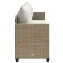 Tumbona con cojines ratán sintético beige by vidaXL, Loungers - Ref: Foro24-368348, Price: 226,40 €, Discount: %