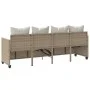 Tumbona con cojines ratán sintético beige by vidaXL, Loungers - Ref: Foro24-368348, Price: 226,40 €, Discount: %