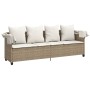 Liegestuhl mit Verdeck und Kissen aus synthetischem Rattan in Beige. von vidaXL, Liegen - Ref: Foro24-368357, Preis: 250,22 €...