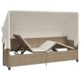 Liegestuhl mit Verdeck und Kissen aus synthetischem Rattan in Beige. von vidaXL, Liegen - Ref: Foro24-368357, Preis: 250,22 €...