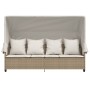 Liegestuhl mit Verdeck und Kissen aus synthetischem Rattan in Beige. von vidaXL, Liegen - Ref: Foro24-368357, Preis: 250,22 €...