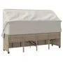 Tumbona con capota y cojines ratán sintético beige by vidaXL, Loungers - Ref: Foro24-368357, Price: 272,81 €, Discount: %