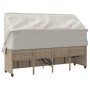 Tumbona con capota y cojines ratán sintético beige by vidaXL, Loungers - Ref: Foro24-368357, Price: 250,22 €, Discount: %