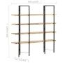 4-tier solid mango wood shelf 160x35x160 cm by vidaXL, Bookcases and shelves - Ref: Foro24-286603, Price: 280,37 €, Discount: %