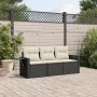 Set de sofás de jardín con cojines 3 pzas ratán sintético negro by vidaXL, Garden sets - Ref: Foro24-3252193, Price: 207,48 €...