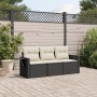Set de sofás de jardín con cojines 3 pzas ratán sintético negro by vidaXL, Garden sets - Ref: Foro24-3252193, Price: 210,35 €...