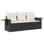 Set de sofás de jardín con cojines 3 pzas ratán sintético negro by vidaXL, Garden sets - Ref: Foro24-3252193, Price: 210,35 €...
