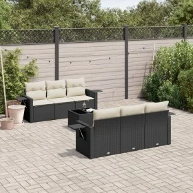 Set de comedor de jardín 7 pzas y cojines ratán sintético negro by vidaXL, Garden sets - Ref: Foro24-3252243, Price: 463,65 €...