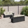 Garten-Essgruppe 7-teilig mit schwarzen Polstern aus synthetischem Rattan. von vidaXL, Gartensets - Ref: Foro24-3252243, Prei...