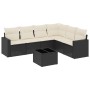 Set de comedor de jardín 7 pzas y cojines ratán sintético negro by vidaXL, Modular outdoor sofas - Ref: Foro24-3251353, Price...