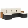 6-teiliges Gartensofa-Set und Kissen aus schwarzem Kunststoff-Rattan. von vidaXL, Gartensets - Ref: Foro24-3260299, Preis: 36...