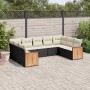 Set de sofás de jardín 8 piezas y cojines ratán sintético negro by vidaXL, Garden sets - Ref: Foro24-3260355, Price: 561,48 €...