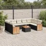 Set de sofás de jardín 10 pzas cojines ratán sintético negro by vidaXL, Garden sets - Ref: Foro24-3260362, Price: 600,23 €, D...