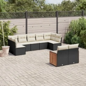 Set de sofás de jardín 8 piezas y cojines ratán sintético negro by vidaXL, Garden sets - Ref: Foro24-3260369, Price: 560,62 €...