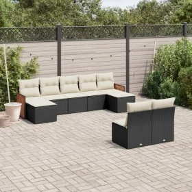 Set de sofás de jardín 8 piezas y cojines ratán sintético negro by vidaXL, Garden sets - Ref: Foro24-3260453, Price: 507,98 €...