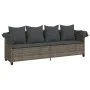 Tumbona con capota y cojines ratán sintético gris by vidaXL, Loungers - Ref: Foro24-368355, Price: 264,60 €, Discount: %