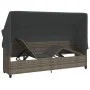 Tumbona con capota y cojines ratán sintético gris by vidaXL, Loungers - Ref: Foro24-368355, Price: 264,60 €, Discount: %