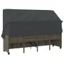 Tumbona con capota y cojines ratán sintético gris by vidaXL, Loungers - Ref: Foro24-368355, Price: 264,60 €, Discount: %