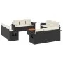 Set de sofás de jardín y cojines 13 pzas ratán sintético negro by vidaXL, Garden sets - Ref: Foro24-3256826, Price: 893,78 €,...
