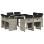 Set comedor de jardín 9 pzas cojines ratán sintético gris claro by vidaXL, Garden sets - Ref: Foro24-3211199, Price: 506,19 €...