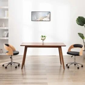 Drehbarer Esszimmerstuhl aus Bugholz, schwarzem Kunstleder von vidaXL, Essstühle - Ref: Foro24-287424, Preis: 145,56 €, Rabat...