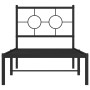 Estructura de cama con cabecero metal negro 80x200 cm de vidaXL, Camas y somieres - Ref: Foro24-376217, Precio: 67,51 €, Desc...
