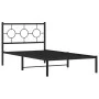Bed frame with black metal headboard 100x190 cm by vidaXL, Beds and slatted bases - Ref: Foro24-376220, Price: 68,33 €, Disco...