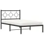 Bed frame with black metal headboard 100x190 cm by vidaXL, Beds and slatted bases - Ref: Foro24-376220, Price: 68,33 €, Disco...