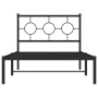 Bettgestell mit schwarzem Metallkopfteil 100x190 cm von vidaXL, Betten und Lattenroste - Ref: Foro24-376220, Preis: 69,27 €, ...