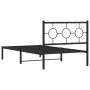 Bed frame with black metal headboard 100x190 cm by vidaXL, Beds and slatted bases - Ref: Foro24-376220, Price: 68,33 €, Disco...
