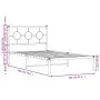 Bed frame with black metal headboard 100x190 cm by vidaXL, Beds and slatted bases - Ref: Foro24-376220, Price: 68,33 €, Disco...