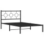 Estructura de cama con cabecero metal negro 107x203 cm de vidaXL, Camas y somieres - Ref: Foro24-376222, Precio: 76,27 €, Des...